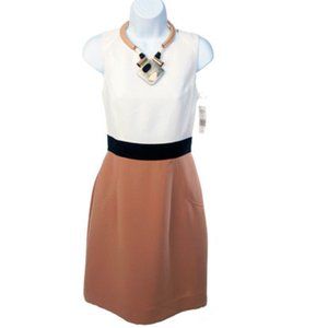 Tahari Colorblock Sleeveless Sheath Dress Sz 4 P